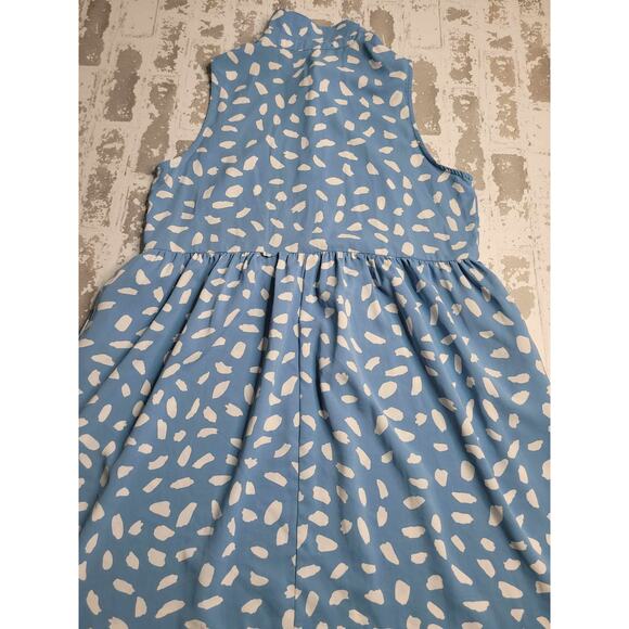 2642 Umgee‎ Blue/White Sleeveless Dress Women's Medium - Picture 2 of 7